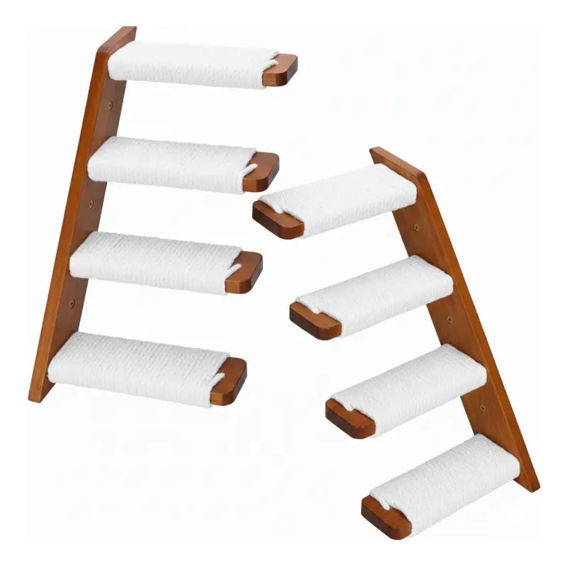 2-Pack Cat Wall Stairs with Sisal-Wrapped Treads for Vertical Play Space