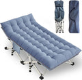 2-Pack Heavy-Duty Folding Camping Cots with Built-in Mattresses for Adults
