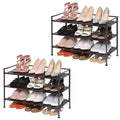 2-Pack Resin Slat Shoe Rack ¨C 3-Tier Stackable Utility Organizer for Entryways or Closets