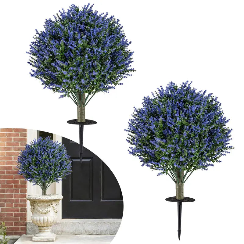 2-Pack Sun-Resistant Lavender Topiary Balls ¨C UV-Stable Indoor/Outdoor Evergreen Decor