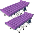 2-Piece Heavy-Duty Camping Cot Set ¨C Foldable Beds with Integrated Mattresses