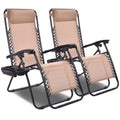 2-Piece Zero Gravity Patio Chairs ¨C Folding Outdoor Recliners with Adjustable Positions