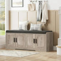 2-Tier Entryway Bench ¨C Padded Shoe Storage Seat with Reinforced Cushioning