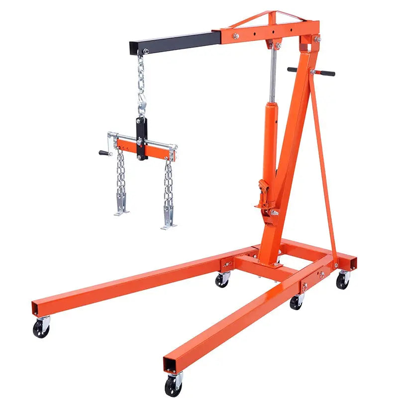 2-Ton Folding Hydraulic Engine Hoist ¨C 4400 LB Capacity, Cherry Picker Crane with Leveling Feature