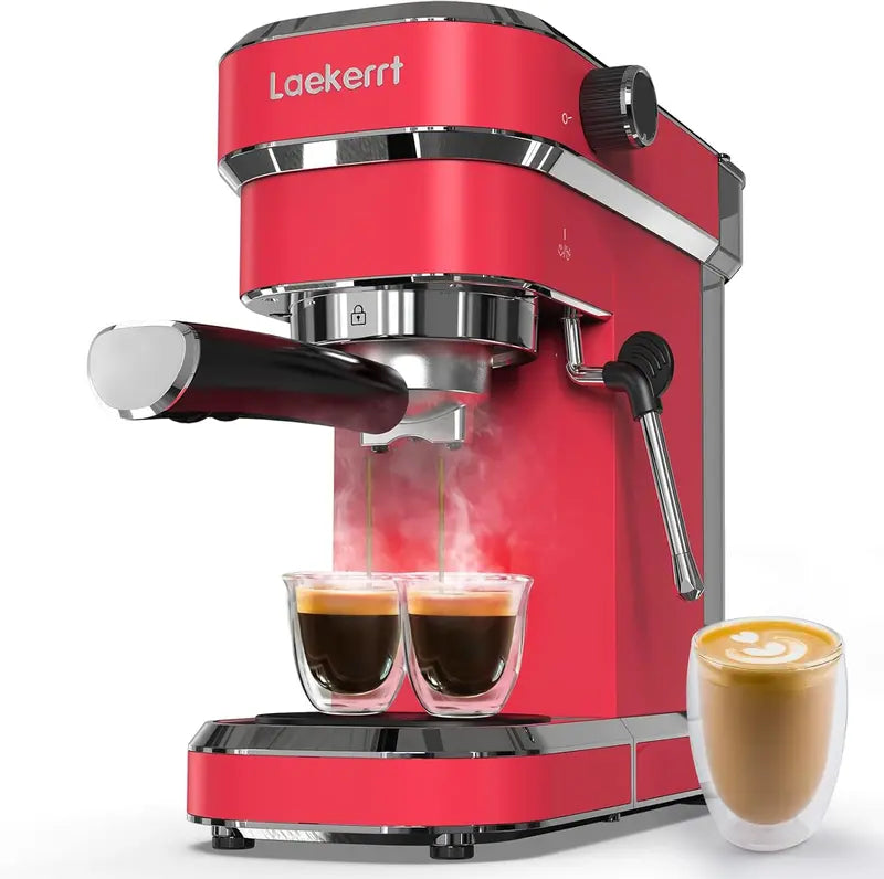 20-Bar Professional Espresso Maker with Steam Wand ¡ª Pink Milk Frother Machine for Cappuccinos &amp; Lattes (Ideal Gift)