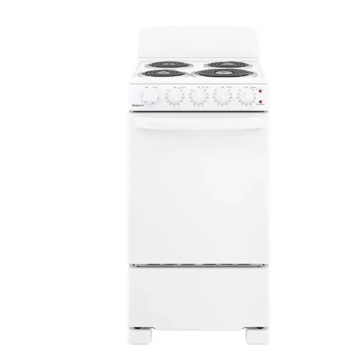 20-Inch 4-Burner Electric Range ¨C Freestanding White Cooktop Oven Combo for Compact Kitchens