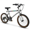 20-Inch Hybrid Exercise Bike with LED Display, Stereo Speakers, and Reinforced Carbon Steel Frame