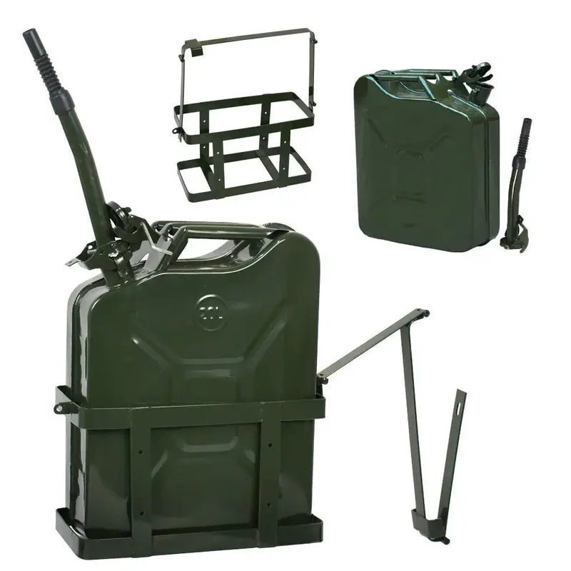 20-Liter (5-Gallon) Steel Jerry Can with Mounting Bracket ¨C Green Fuel Container