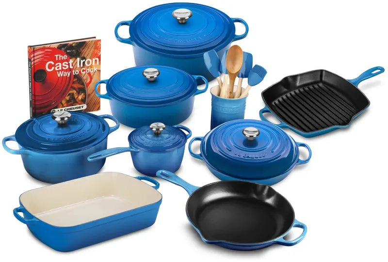 20-Piece Cast Iron Cookware Set ¨C Includes 10.25″ Skillet and 1.75-Quart Saucepan with Lid