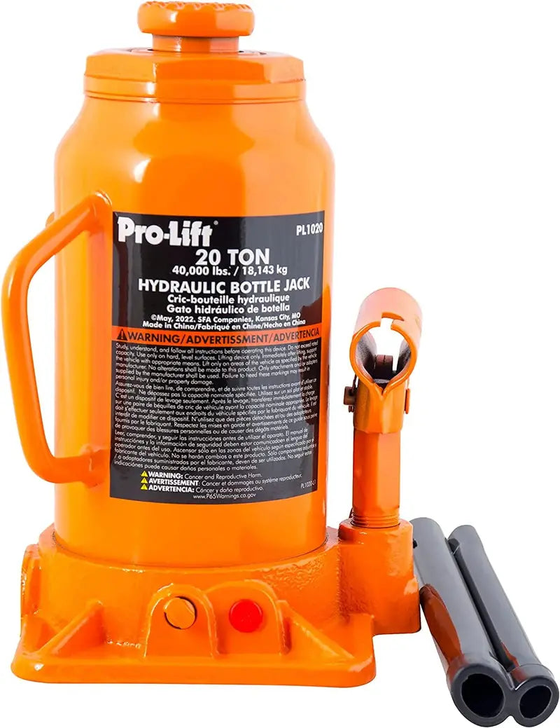 20-Ton Portable Hydraulic Bottle Jack ¨C 40,000-Pound Capacity with Ergonomic Pump Handle
