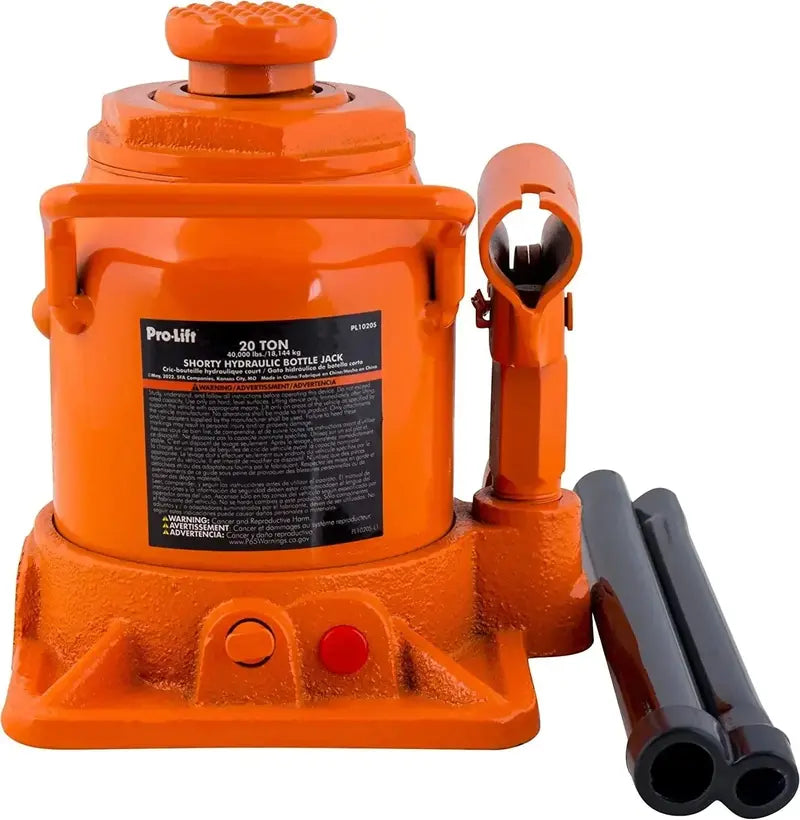 20-Ton Shorty Hydraulic Bottle Jack ¨C 40,000 lb Capacity Portable Car Jack with Pump Handle