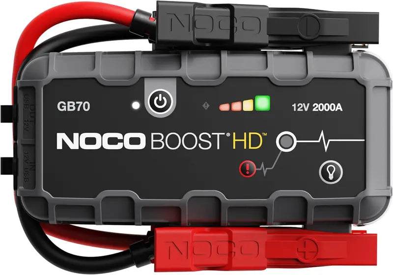 2000A Lithium Jump Starter for Gas &amp; Diesel Vehicles ¨C Portable 12V Booster Pack with Power Bank, Jumper Cables, and Engine Start Capability up to 8.0L Gas / 6.0L Diesel