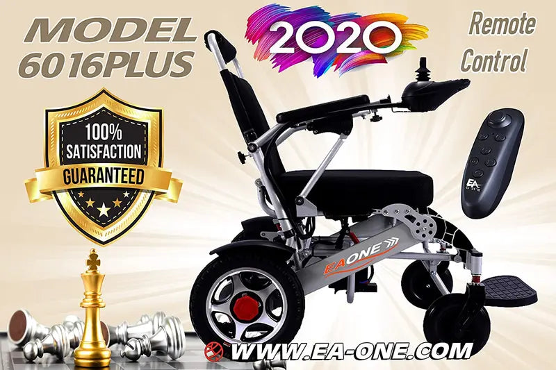 2020 Gray Foldable Electric Power Wheelchair ¡ª Remote-Controlled, Aviation-Approved Mobility Scooter with 19″ Seat