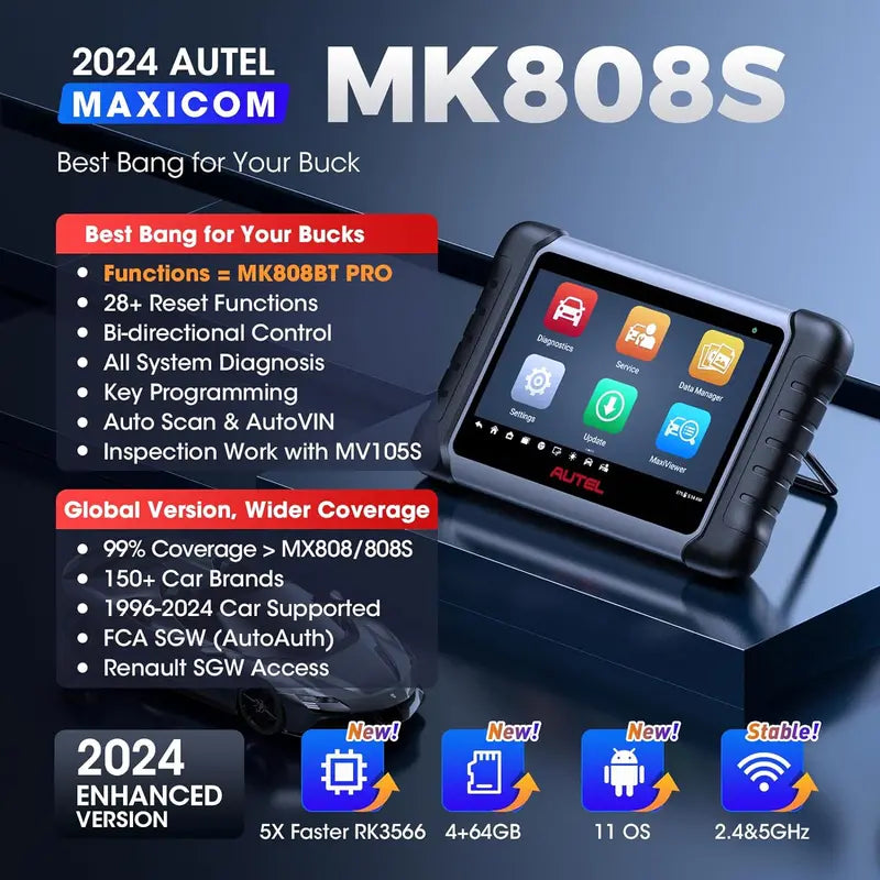 2024 Bidirectional OBD2 Scanner ¨C MK808BT Pro / MX808S / M808Z with Android 11 &amp; 28+ Service Functions