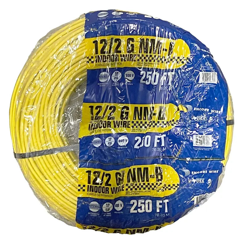 2025 12/2 AWG NM-B Indoor Electrical Wire ¨C 250-Foot White Copper Romex Cable Roll