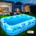 2026 Upgraded Solar-Powered Inflatable Pool ¨C Lighted, Thickened Backyard Pool for Adults &amp; Kids (Light Blue)