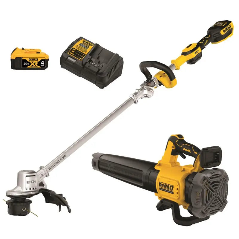 20V Cordless String Trimmer &amp; Handheld Blower Combo Kit ¨C Foldable Design for Easy Storage
