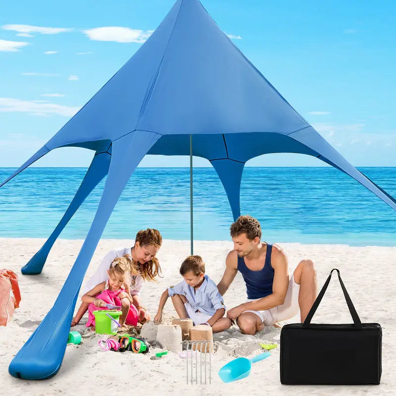 20×20 FT Beach Canopy ¨C UPF50+ Sun Shade Tent with Aluminum Frame &amp; Accessories