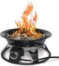 21-Inch Portable Propane Fire Pit with 58,000 BTU Output, Smokeless Design, Includes Protective Cover &amp; Travel Carry Kit