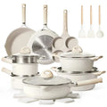 21-Piece Granite-Coated Nonstick Cookware Set ¨C Induction-Compatible, Beige Finish