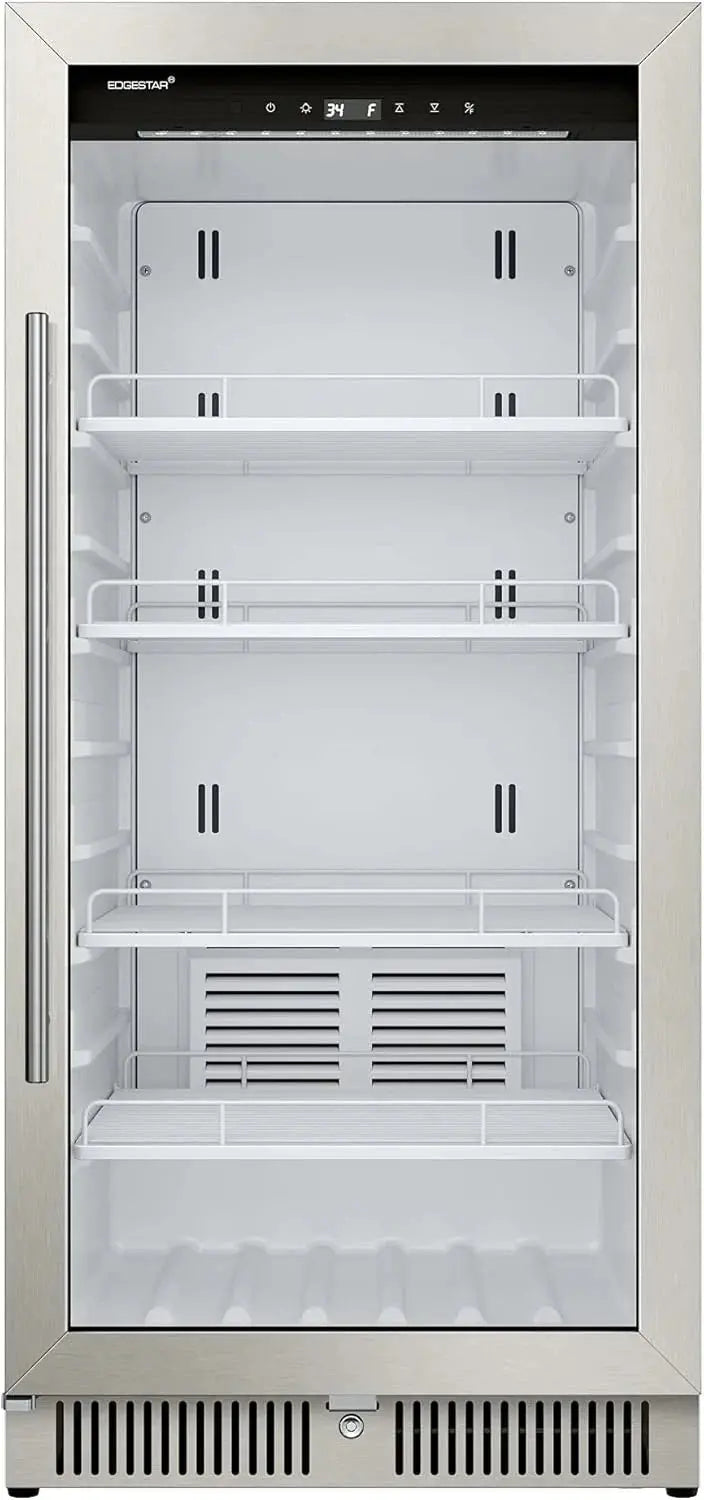 22″ Wide Commercial Beverage Merchandiser ¨C 10.1 Cu. Ft. Stainless Steel Cooler with Reversible Door &amp; Temp Alert