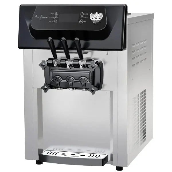 2200W Triple-Flavor Soft Serve Machine ¨C 5.3¨C7.4 Gal/Hr Output, LCD Touchscreen, Auto-Clean
