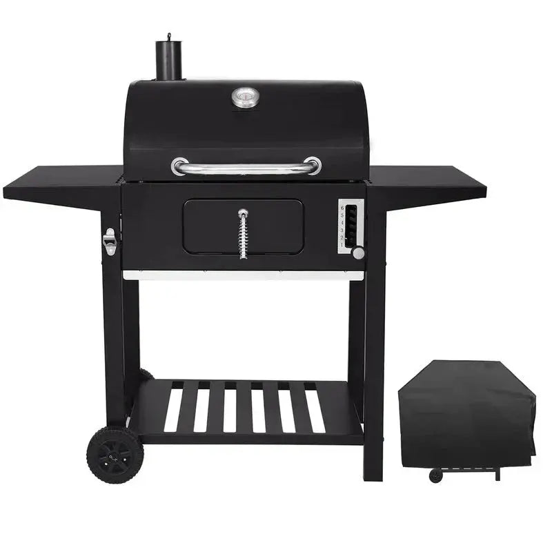 24-Inch Charcoal Grill with Protective Cover ¨C Compact Outdoor Cooking Solution for Patios and Backyards
