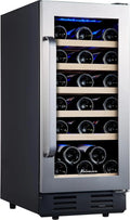 24-Inch Dual-Zone Wine Cooler ¨C 46-Bottle Stainless Steel Built-In or Freestanding Refrigerator with Reversible Glass Door
