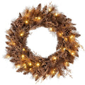 24-Inch LED Christmas Wreath ¨C Elegant Pre-Lit Holiday Ring with 105 Branch Tips &amp; Soft Glow Lighting