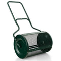 24-Inch Lightweight Compost Spreader with Dual-Latch Metal Mesh Roller for Lawn Topdressing &amp; Grass Seeding