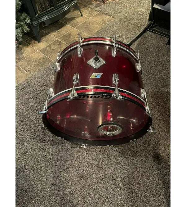 24-Inch Red Ludwig Vistalite Bass Drum ¨C Excellent Used Condition
