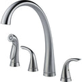 2480-AR-DST Pilar Two-Handle Widespread Kitchen Faucet with Pull-Down Spray ¨C Arctic Finish