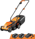 24V Cordless 13-Inch Lawn Mower Kit with Dual 4.0Ah Batteries &amp; Charger
