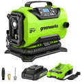 24V Cordless 160 PSI Air Inflator with 2.0Ah USB-C Battery and Charger ¨C Eco-Friendly Green Model