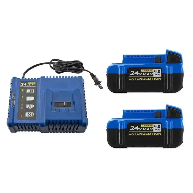24V MAX 2-Pack Lithium-Ion Power Tool Battery Kit ¨C 4Ah Cells with Fast Charger Included