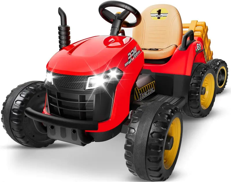 24V Ride-On Tractor for Kids ¨C Tilting Trailer, Dual 65W Motors, Bluetooth Audio, Remote Control &amp; Adjustable Speeds