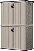 26-Cubic-Foot Lockable Outdoor Storage Cabinet ¨C Weatherproof Patio Tool Shed