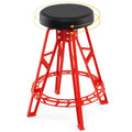 28-Inch Swivel Workshop Stool with Padded Circular Seat and Integrated Footrest