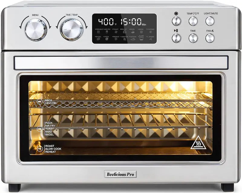 28-Quart 12-in-1 Air Fryer Toaster Oven ¨C Extra-Large Convection Countertop Oven with Rotisserie, 3-Tier Cooking, and 11-Inch Pizza Capacity
