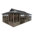 28′ x 15.5′ Handcrafted Solid Wood Patio Gazebo ¨C Large-Scale Outdoor Structure