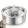 2L Automatic Pet Water Fountain ¨C Stainless Steel Bowl, Filtered Flow &amp; Ultra-Quiet Operation