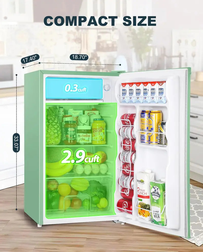 3.2 Cu. Ft. Compact Mini Fridge with Freezer ¨C Single-Door Dorm or Office Refrigerator