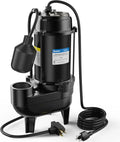 3/4 HP Cast Iron Submersible Sewage Pump ¨C 6400 GPH, Auto Float Switch, 2-Inch NPT Outlet for Basements &amp; Pits