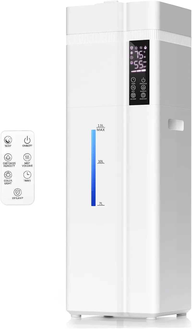 3.43-Gallon Smart Humidifier ¨C 800-Sq-Ft Coverage, 100-Hour Runtime, Auto Humidity Control