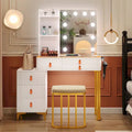 3-Color LED Illuminated Makeup Vanity with Adjustable Brightness