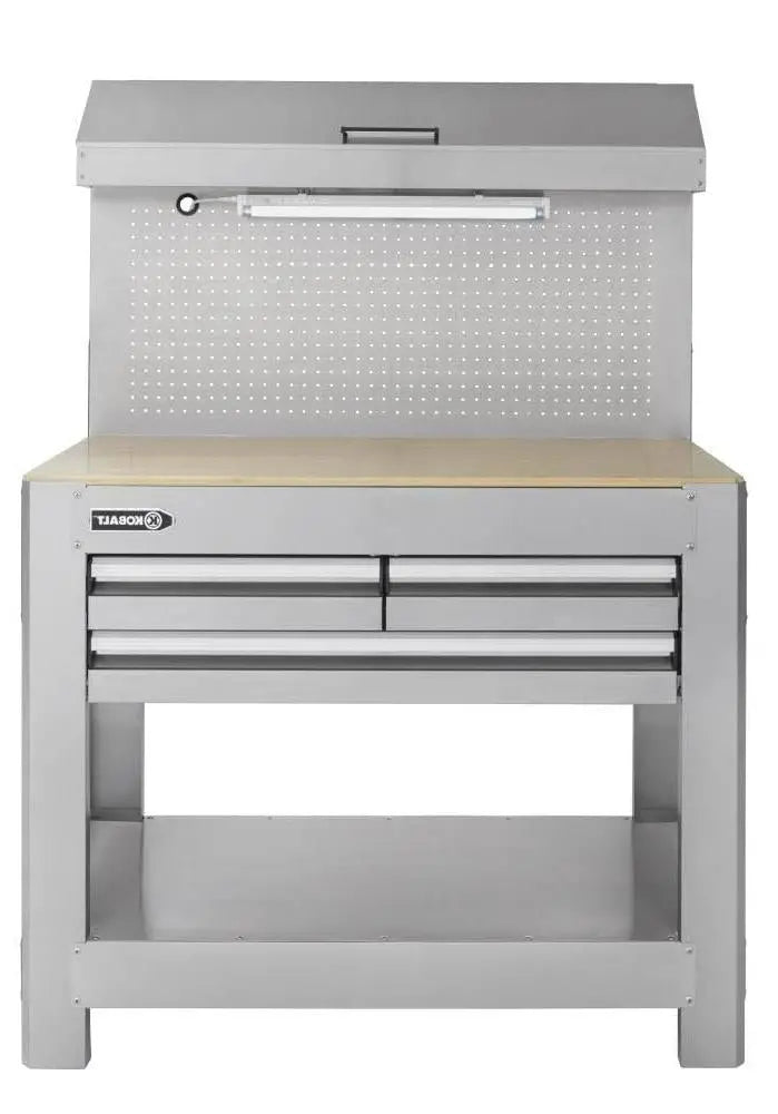 3-Drawer Stainless Steel Workbench ¨C 45-Inch Wide by 36-Inch Tall Industrial-Grade Station