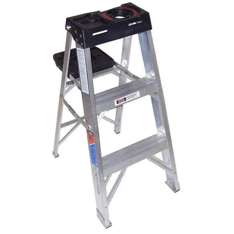 3-Foot Aluminum Stepladder ¨C 300-Lb Capacity with Non-Slip Steps &amp; Built-In Tool Tray