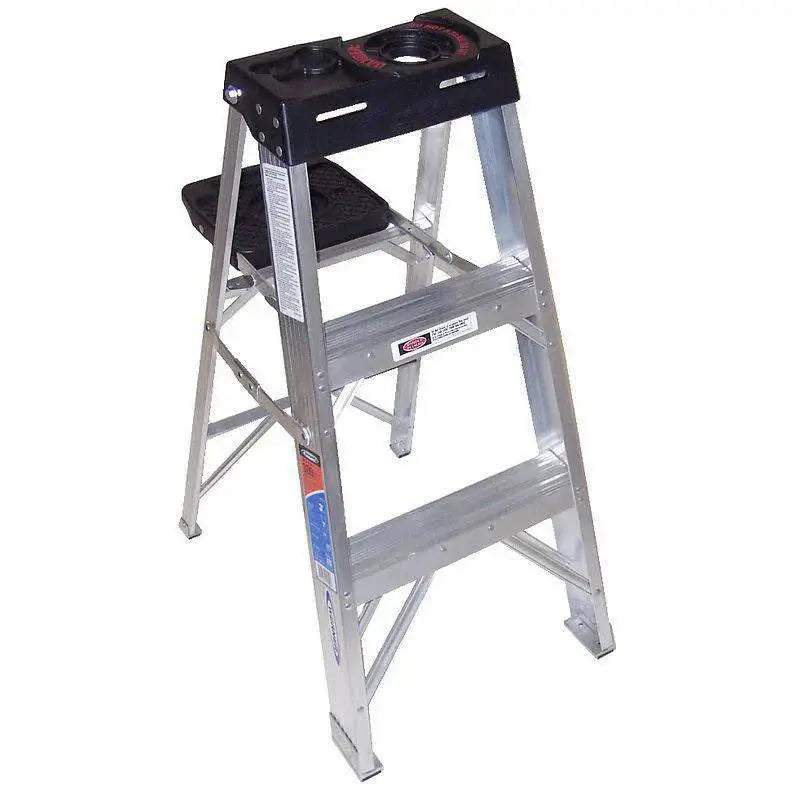 3-Foot Aluminum Stepladder with 300-Pound Weight Capacity and Sturdy Platform