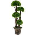 3-Foot Artificial Cypress Topiary Ball Tree ¨C Cement-Filled Planter Base