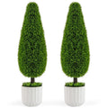 3-Foot Faux Cedar Teardrop Topiary ¨C 2-Pack Potted Artificial Trees